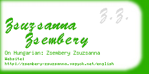 zsuzsanna zsembery business card